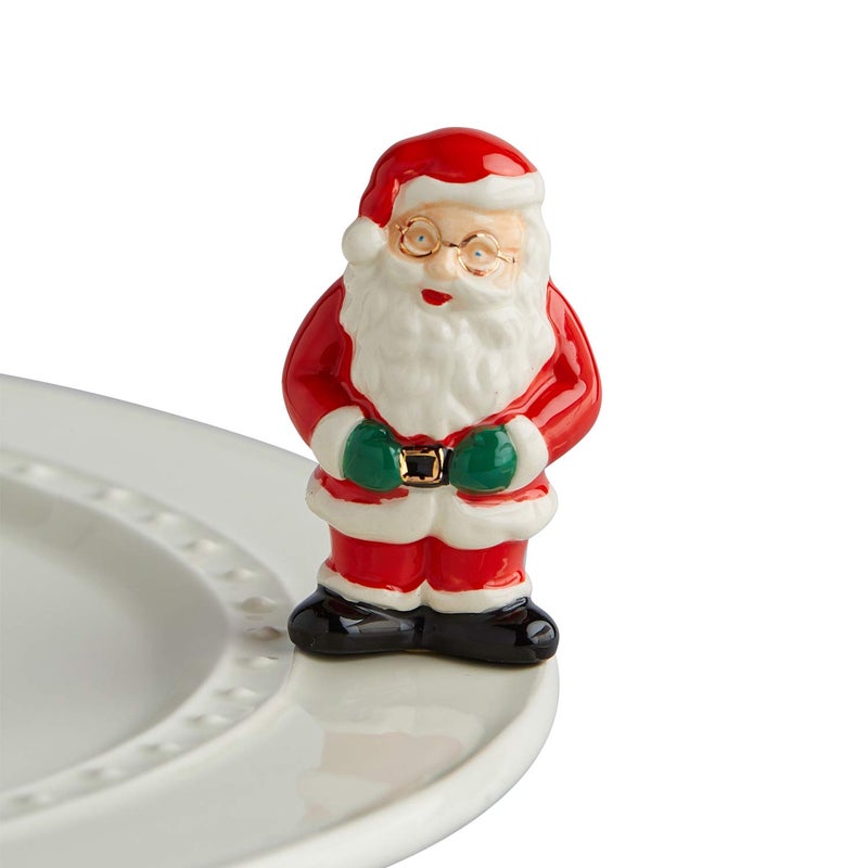 nf nora fleming Nora Fleming Father Christmas (Santa Claus) - Hand-Painted Ceramic Christmas Decor - Winter Minis for The Home and Office - Image 1